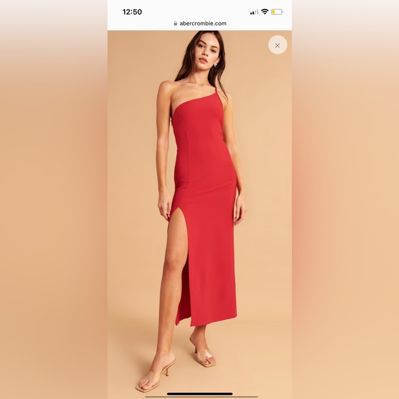 Asymmetrical One-Shoulder Maxi Dress Abercrombie & Fitch size small Petite - Picture 5 of 6